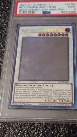 Konami Yu-Gi-Oh! Red Dragon Archfiend Ghost Rare 1st Ed GFP2-EN182 PSA 9 - Image 1