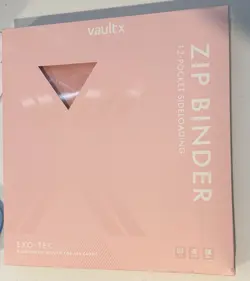Vault X EXO-TEC 12-Pocket Zip Binder 480 Card Capacity Pink Side-Loading - Image 1