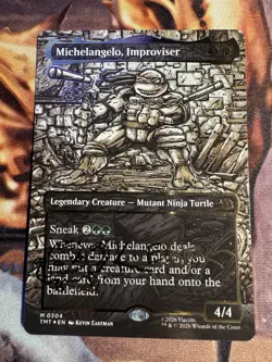 Michelangelo, Improviser (Borderless) (Gold-Stamped Signature) Teenage Mutant... - Image 1