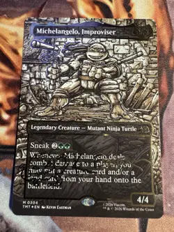 Michelangelo, Improviser (Borderless) (Gold-Stamped Signature) Teenage Mutant... - Image 2