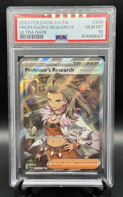 2023 Pokemon Scarlet & Violet # 240 Professor’s Research Ultra Rare PSA 10 Gem - Image 1