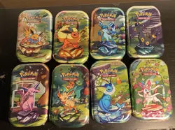 POKEMON SCARLET & VIOLET PRISMATIC EVOLUTIONS MINI TINS COMPLETE SET OF 8 SEALED - Image 1
