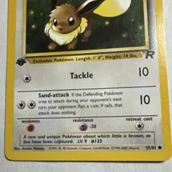 Pokemon TCG Eevee Team Rocket 1st Edition 40 HP Uncommon 55/82 - Image 3
