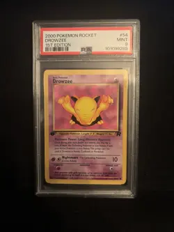 2000 POKEMON ROCKET 1ST ED #54 DROWZEE PSA 9 - Image 1