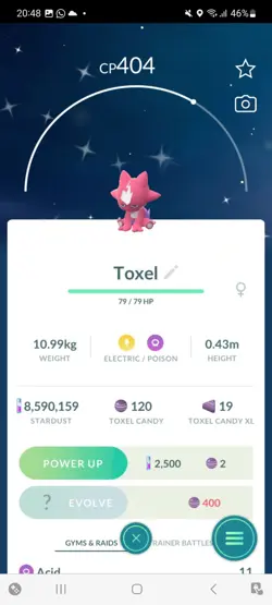 Pokemon Go Shiny Toxel - Image 1