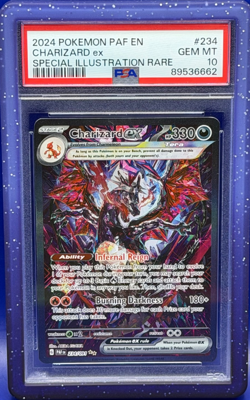 2024 POKEMON PAF EN PALDEAN FATES SPECIAL ILLUSTRATION RARE CHARIZARD EX PSA 10 - Image 1