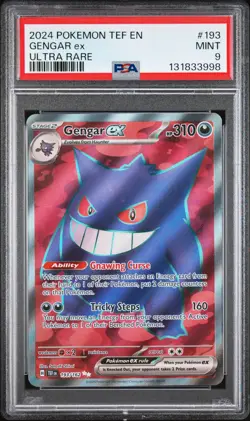 2024 POKEMON TEF EN-TEMPORAL FORCES ULTRA RARE #193 GENGAR EX PSA 9 - Image 1