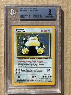 1999 Pokemon Jungle Unlimited Snorlax #11 Holo BGS 8 - Image 1