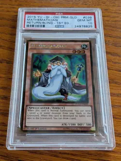 Yugioh Mathematician PGL2-EN039 1st Ed Premium Gold Return/Bling GEM MINT PSA 10 - Image 1