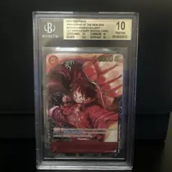 One Piece TCG Monkey D Luffy ST01-012 SR Alt Art 1st Anniversary ENG PRESTINE 10 - Image 2