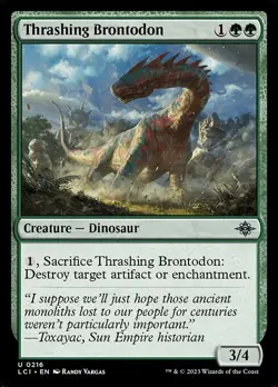 (1x FOIL) THRASHING BRONTODON - Ixalan – MTG Magic the Gathering Card - Image 1