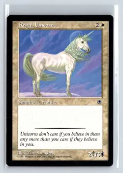 (4x) REGAL UNICORN – MTG Magic the Gathering Card – Portal – Common - Image 1