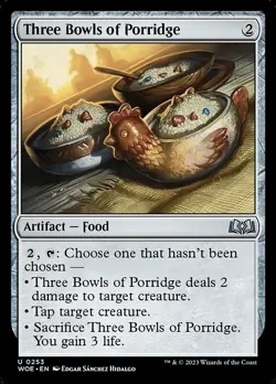 (1x FOIL) THREE BOWLS OF PORRIDGE - Eldraine – MTG Magic the Gathering Card - Image 1