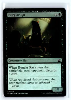 FOIL Burglar Rat Ravnica Remastered Common – MTG Magic the Gathering Card - Image 1
