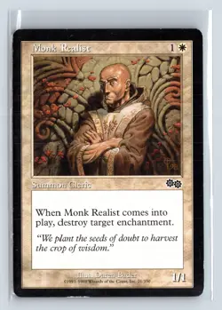 (4x) MONK REALIST – MTG Magic the Gathering Card – Urza's Saga – Common - Image 1