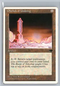 Obelisk of Undoing Chronicles Rare – MTG Magic the Gathering Card - Image 1