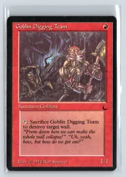 MTG Magic the Gathering Card - 7 Goblin Digging Team - The Dark - Common - Image 1