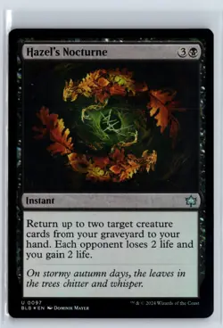(3x) FOIL Hazel's Nocturne Bloomburrow Uncommon – MTG Magic the Gathering Card - Image 1