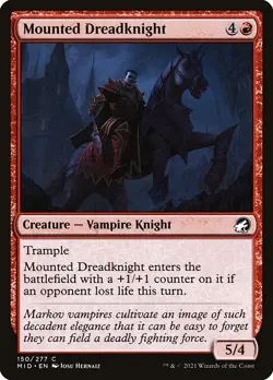 (1x FOIL) MOUNTED DREADKNIGHT - Innistrad MID – MTG Magic the Gathering Card - Image 1