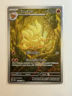 Pokemon Card Ninetails 199/197 Obsidian Flames Full Art Secret Rare NM - Image 1