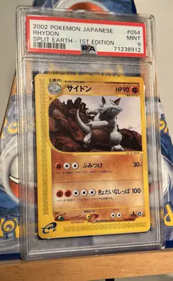 Pokemon Japanese Rhydon Split Earth Edition 1 PSA 9 Rinoferoce 2002 - Image 1