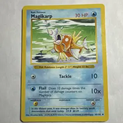 Pokemon Magikarp Base Set Shadowless EN Regular 30 HP Common Card 35/102 - Image 1