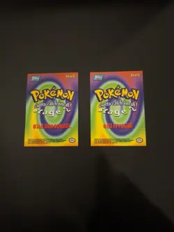 Dragonair & Ivysaur; 1999 Topps Pokemon Blue Label; TV Animation; #148 & #02 - Image 2