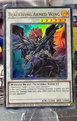 Yu-Gi-Oh Blackwing Armed Wing- LART-EN078 Sealed Ultra Rare Lost Art Promo. Gem - Image 1