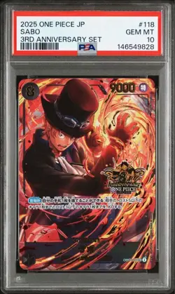PSA 10 Sabo SEC OP07-118 3rd Anniversary Set 2025 ONE PIECE Card Japanese - Image 1