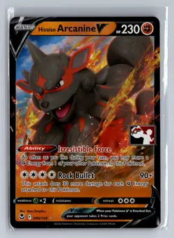 Hisuian Arcanine V Ultra Rare Prize Pack Series Cards 090/195 NM Holofoil - Image 1
