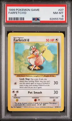 PSA 8 Farfetch'd 27/102 - Base Set - Pokemon Card 1996 MINT - Image 1