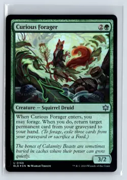 FOIL Curious Forager Bloomburrow Uncommon – MTG Magic the Gathering Card - Image 1