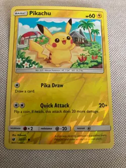 Excellent Pokemon Card Pikachu 30/111 Reverse Holo Foil Island NM - Image 1