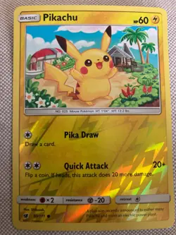 Excellent Pokemon Card Pikachu 30/111 Reverse Holo Foil Island NM - Image 2