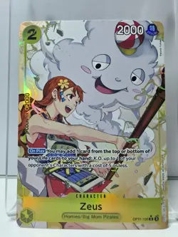 One Piece TCG Zeus Alt Art R Card OP11-106 a Fist of Divine Speed - Image 1