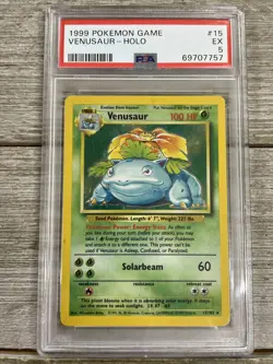Graded PSA 5 1999 Pokemon Game - Venusaur - Holo - Image 1