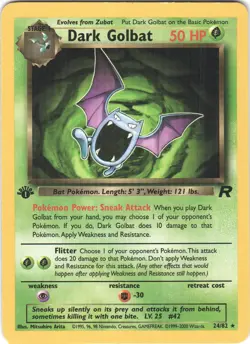 Dark Golbat 24/82 Rare Team Rocket Pokemon 1st Edition LP - Image 1