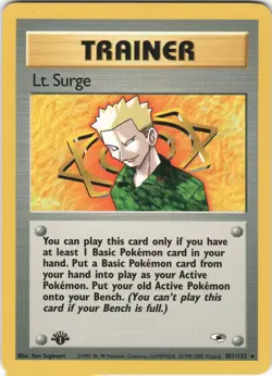 Lt. Surge 101/132 Rare Gym Heroes Pokemon 1st Edition NM - Image 1