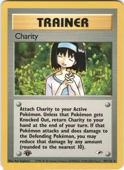 Charity 99/132 Rare Gym Heroes Pokemon 1st Edition NM - Image 1
