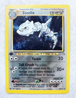STEELIX 1st Edition 15/111 HOLO Neo Genesis Pokemon #15 WOTC 2000 First Ed - Image 1