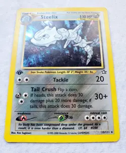 STEELIX 1st Edition 15/111 HOLO Neo Genesis Pokemon #15 WOTC 2000 First Ed - Image 3