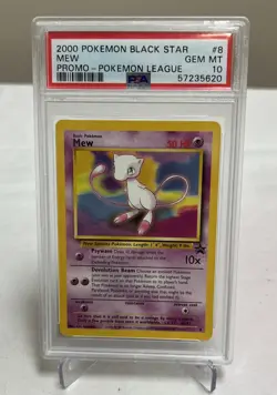 2000 POKEMON PROMO BLACK STAR POKEMON LEAGUE #8 MEW PSA 10 - Image 1
