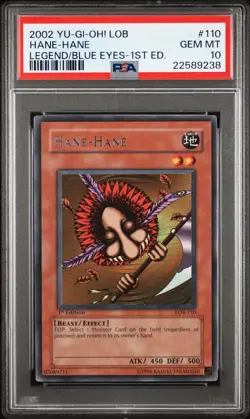 2002 YU-GI-OH! LEGEND OF BLUE EYES WHITE DRAGON 1ST EDITION HANE-HANE PSA 10 - Image 1