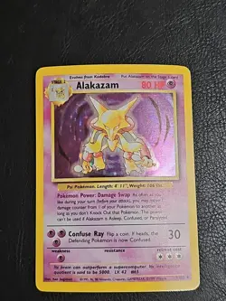 Alakazam 1/102 Base Set Holo Rare Unlimited Pokemon TCG Card - Image 1