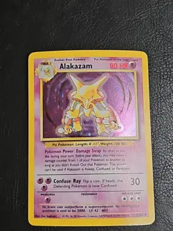 Alakazam 1/102 Base Set Holo Rare Unlimited Pokemon TCG Card - Image 2