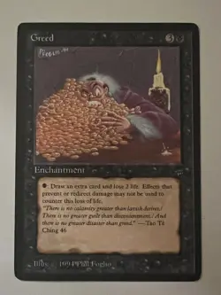 Magic the Gathering MTG Legends Greed LP+ (Beta Bob) - Image 1