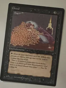 Magic the Gathering MTG Legends Greed NM (Beta Bob) - Image 1