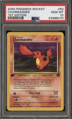 Pokemon Charmander Team Rocket 1st Edition 50/82 PSA 10 English - Image 1