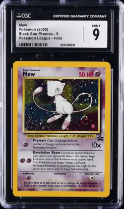 2000 POKEMON BLACK STAR PROMOS - POKEMON LEAGUE - HOLO #9 MEW CGC 9 - Image 1