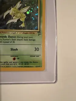 Pokemon Scyther 17/130 Base Set 2 Holo Rare 70 HP English 2000 WOTC - Image 4
